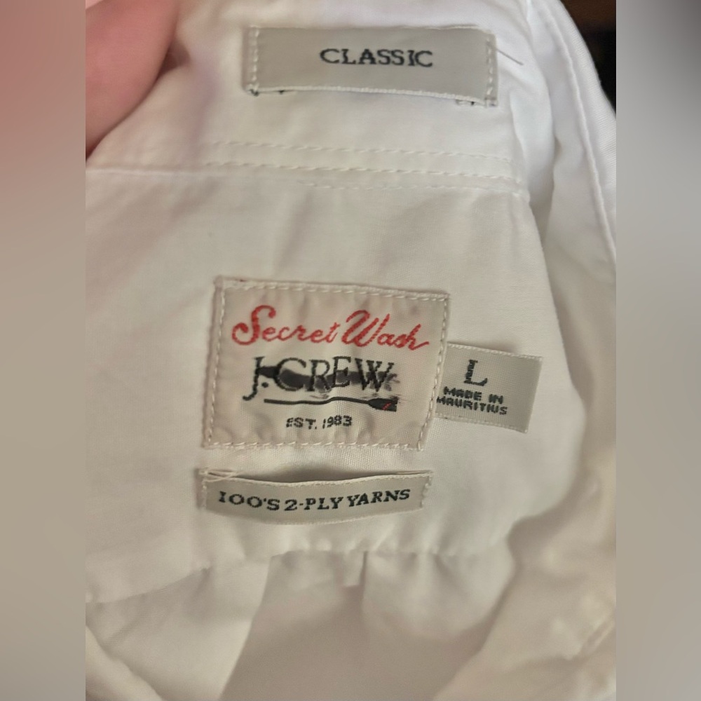 NWOT J.Crew Secret Wash Classic cotton poplin Button Down shirt Large White - Picture 10 of 11